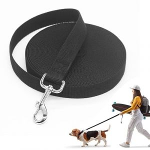 Longe pour Chien 10m,Laisse pour Chien,Laisse Dressage pour Chiens,Laisses Longue D'entra&icirc;nement pour Chiens de 10m,Laisses avec Dragonne et Mousqueton (Poseidoneye, neuf)