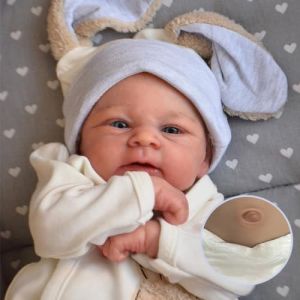 Zero Pam Bebe Reborn Garcon Silicone Plein Corps,Poupée Reborn Réaliste Lavable 45 CM Bebe Reborn Qui Ressemble A des Vrais Nouveau Silicone Poupée Bébé Reborn (Estotrade, neuf)