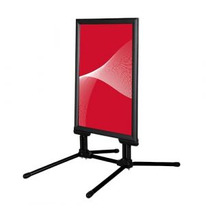 Cashdisplay Stop Trottoir - Chevalet Publicitaire en Trottoir pour Ext&eacute;rieur, Cadre Clic en Aluminium 44 mm, Affichage Recto-Verso, Format A1, Couleur Noir - Id&eacute;al pour Ext&eacute;rieur et Int&eacute;rieur (World Cash France, neuf)