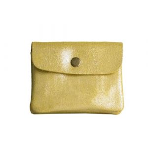 Double Tree - Porte-Monnaie Cartes Cuir V&eacute;ritable Daim Iris&eacute; pour Femme - Portefeuille Pochette Sac De Rangement &Agrave; Magn&eacute;tique - Format Court - L&eacute;ger Fonctionel - Moutarde (CROCOCHIC, neuf)
