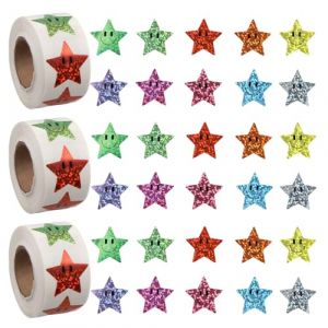 1500 Pi&egrave;ces Gommettes Etoiles, Stickers, Gommette, Gommettes Autocollantes, &Eacute;toiles, Visages Souriants, R&eacute;compenses Pour &Eacute;tudiants, Adapt&eacute;s &agrave; La D&eacute;coration De Scrapbooks, Cartes De V&oelig;ux, Cadeaux (yanxingdianzi, neuf)