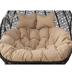 AUGRAV 2 Places Oeuf Chaise Balançoire Coussin Extérieur,Hamac Suspendu Chaise Coussin De Remplacement pour 2,Lavable Épais Grande 2 Personnes Chaise Balançoire en Osier,Imperméable Et Résistant Au (zhenfukuajing, neuf)