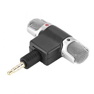 ASHATA Mini Microphone, Microphone Jack 3,5 mm Mini-Microphone stéréo numérique Portable Professionnel Professionnel Portable Angle Externe Angle de Microphone réglable pour téléphone Portable, etc (eboxer eu, neuf)