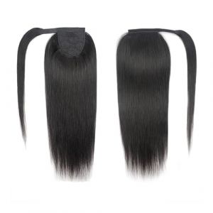 Queue de cheval, Queue de cheval lisse avec cordon de serrage, extensions de cheveux 100% naturels, queue de cheval avec clips, queue de cheval noire à enrouler Extension de queue de cheval(20inch) (birene, neuf)