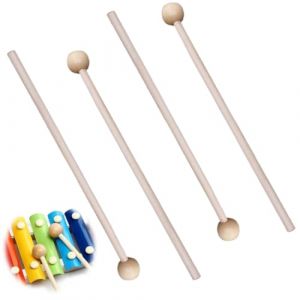 OUDQFCJ 4 Baguettes en Bois pour Xylophone, Baguettes de Percussion avec Manche en Bois, Sticks pour Glockenspiel, Tambour et Instruments à Percussion (Mapico, neuf)