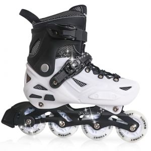 Patins en Ligne pour Filles et Garçons, Roller Enfants Garcons Ajustables, Débutants, Patins à roulettes pour l'extérieur et l'intérieur (M (EU 32-35)) (pipiz, neuf)