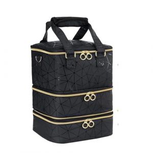 Rangement Onglerie,Rangement Vernis A Ongle Trousse de rangement amovible en cuir PU grande capacit&eacute; for vernis &agrave; ongles, pouvant contenir 60 bouteilles d'huiles essentielles, trousse maquillage(C) (Wenxidejia, neuf)