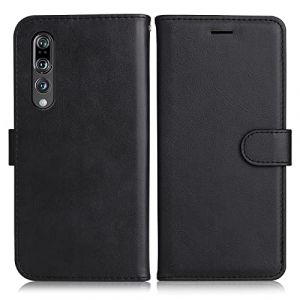 DENDICO Coque pour Huawei P20 Pro, PU en Cuir Coque Portefeuille Étui Housse, Design Classique TPU Coque pour Huawei P20 Pro, Noir (DENDICO, neuf)