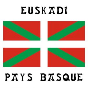 JVM - Autocollant sticker tuning pour voiture, boite à lettre, pc ordinateur portable laptop : (sur fond blanc, Lot de 2 - Drapeau Pays Basque Euskadi 12x12 cm) (JoviMarket, neuf)