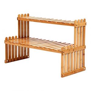 Vigcebit Porte-Fleurs en Bambou - Table,Support d'intérieur, Support Multiples, Organisateur Table, étagère Rustique pour échelle (Goodtimera, neuf)