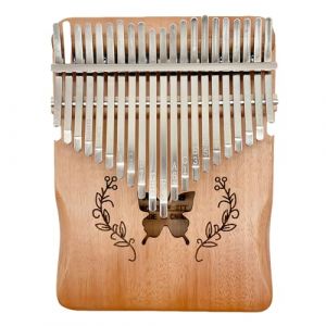 Fay Bless Piano à doigt portable 17/21 touches Mbira avec marteau d'accordage - Instructions d'étude - Piano à pouce kalimba - Instruments de musique (21 touches papillon en bois) (Fay Bless, neuf)