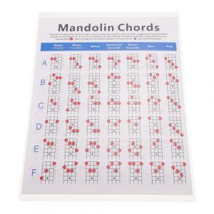 Mikinona Affiche Mandoline pour D&eacute;butants Diagramme de Cordes et Pratique Notes Du Manche Outil D Apprentissage L&eacute;ger et Portable (Zzxmm, neuf)