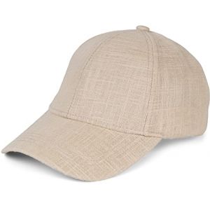 styleBREAKER Casquette de Baseball Unisexe en Lin | Casquette 6 Pans Réglable avec Visière Courbée | Casquette d'Été Respirante avec Boucle Métallique | Légère, Confortable & Stylée, Marron Clair (styleBREAKER, neuf)
