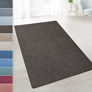 KARAT - Tapis de Salon élégant - Tapis de Passage Doux avec Bords sans Frange - Antidérapant Antistatique - Qualité Allemande - Tapis Durable et Facile à Entretenir - London, Marron foncé 200x400 cm (Velvet Trading, neuf)