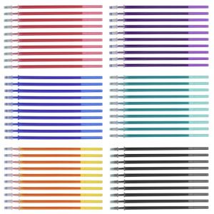 LOREC 60 Pièces Recharge Stylo Effacables 6 Couleur, Stylo Effacable Recharge Pointe 0,35 mm Recharge Stylo Bleu Effacable Recharges Stylos Bleu Effacable pour Enfants Adultes Etudiants Bureaux Ecoles (HY-store, neuf)