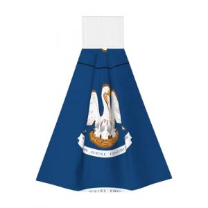 Lingettes absorbantes en velours corail avec drapeau de l'État de Louisiane – Serviettes à suspendre pour cuisine, salle de bain, camping, extérieur et plus encore (gaunjuhaodianpu, neuf)