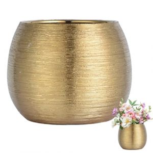 NASSMOSSE Pots en c&eacute;ramique pour Plantes, Casserole en Or avec Fond antid&eacute;rapant, &eacute;l&eacute;gant d&eacute;coration int&eacute;rieure pour int&eacute;rieur, ext&eacute;rieur (Haoyunlucy, neuf)