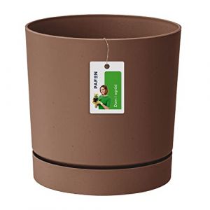 Prosperplast Blumentop DPOP240 Pot de Fleurs, Rond, avec Soucoupe, 23,2 x Ø 24 cm, en Brique Rustique (EFI Global Store FR, neuf)