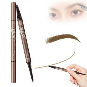2 in 1 Magic 4-Tip Eyebrow Pencil, Microblading Eyebrow Pen 3D Waterproof and Sweat-proof Microblading Eyebrow Pencil Contouring Pen, Waterproof Long-Lasting Microblading Pencil for Eyebrows(Light bro (HMYSM, neuf)