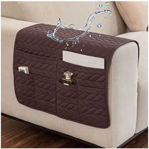 AWAV Organiseur pour Canap&eacute; et Fauteuil Imperm&eacute;able et Antid&eacute;rapant Sofa Accoudoir 6 Poches Support Organisateur de Chevet pour Tablette, t&eacute;l&eacute;phone, Tablette, Livre, t&eacute;l&eacute;commande TV (Chocolat) (QimoShion, neuf)