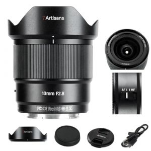 7artisans AF 10mm F2.8 Monture E Autofocus Camera Lens,105.3&deg;, 232 g, APS-C AF/MF Objectif &agrave; focale Fixe Ultra Grand Angle pour Sony E Monture Alpha a7 a7II a7III a7R a7RII a7RIII a7RIV a7S a7SII (Happy Star EU, neuf)