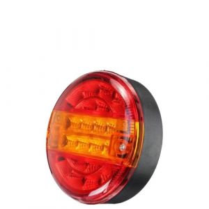 Feux Arri&egrave;Re Ensemble Lot de 4 ou 2 feux arri&egrave;re ronds &agrave; 20 LED 10-30 V pour voiture, feu de freinage, clignotant, pour camion, camionnette, remorque, 3 fonctions Feux Arri&egrave;re De Voiture(Amber Red) (邓州市春续商贸有限公司, neuf)