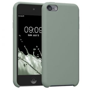 kwmobile Étui Compatible avec Apple iPod Touch 6G / 7G (6ème et 7ème génération) - Étui Coque Protection en Silicone pour Lecteur MP3 Vert fumé (SX-Commerce, neuf)