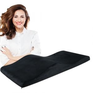 LUKYWANG Matelas en Mousse &agrave; m&eacute;moire de Forme pour Salon de Beaut&eacute;, Matelas Incurv&eacute; pour Cils, Noir, 180x60x18/13cm, Velours, Lavable, Confort (LUKY WANG, neuf)