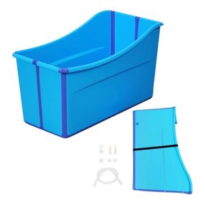 Coolpleasant Baignoire Pliante Multifonction pour Enfants, Haute Capacit&eacute; Baignoire Adulte, 97 x 47 x 57 cm (Color:Bleu) (Maoqing Store, neuf)