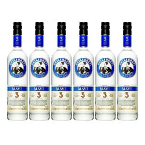 RAKI - Beylerbeyi Mavi Raki 6 x 70cl | Eau de Vie Turque Aromatisée à l'Anis - 100% Raisins Frais - Sans Sucres Ajoutés | Triple Distillation - Volume d'Alcool 45% (BEYIM, neuf)