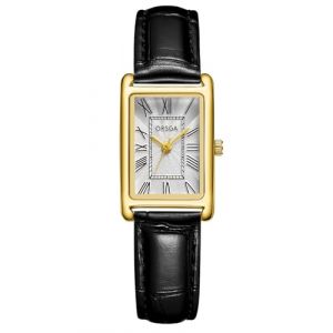 CIVO Montre Femme Bracelet Cuir: Or Noir Rectangulaire Montre Bracelet à Quartz Analogique - Petit Montres pour Dames Rétro Design Élégant (MEGALITH Direct-FR, neuf)