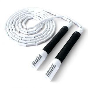 Corde à Sauter Perlée Fitness - Idéale pour Enfants et Adultes - Durable, Antidérapante et Ajustable - Parfaite pour Sport, Entraînement, CrossFit, double dutch. (Blanc) (GRUDGE ®, neuf)