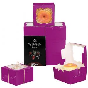 Gcardist Tiefes Lila Bäckerei Lot de 15 mini boîtes à biscuits 10,1 x 10,1 x 6,3 cm Boîte à macarons pour fête (10,2 x 10,2 x 6,3 cm) (QiqeeKezhi, neuf)