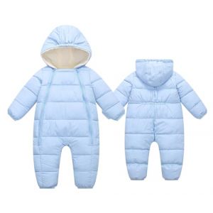 Maeau Combinaison de Neige B&eacute;b&eacute; Fille Gar&ccedil;on 12-18 Mois Grenouill&egrave;re Hiver Nouveau N&eacute; Barboteuse &agrave; Capuche Snowsuit V&ecirc;tement de Ski Chaud Combi Pilote Jumpsuit Manteau Polaire Veste Ensemble Body Bleu (YOUXINGEU (Livraison sous 5 &agrave; 12 jours）, neuf)