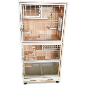 Cage Chinchilla Cage Rat Cage pour Chinchilla avec Roues, Cage Lapin Cochon d'Inde Cage pour Furet avec Portes, Habitat pour Petits Animaux avec Plateau Amovible(60x40x120cm) (SNDY, neuf)