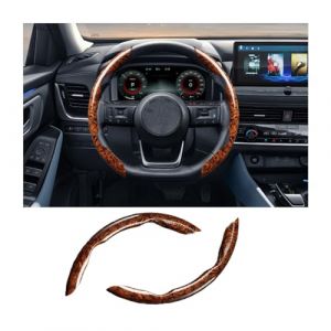 JNNJ 2 Pièces Housses Volant Voiture, Housses De Volant Segmentées Accessoires D'intérieur, Universel Housse De Volant Acajou Effet Bois, Housses De Volants Antidérapantes, Respirantes(Marron) (KJHmaoyi, neuf)