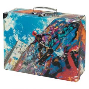 Baagl Valise pour enfants pour jouets et fournitures scolaires, mallette en carton, valise &agrave; jouets, valise de jeu, valise pliable pour enfant, valise pliante avec poign&eacute;e en m&eacute;tal, Skatepark, Moderne (PRESCO GROUP A.S., neuf)