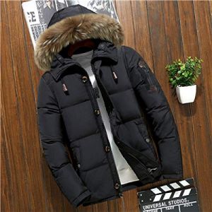 YHWW Doudoune,-20 Degr&eacute;s Veste d'hiver Hommes Blanc Duvet De Canard Parkas Hommes &Eacute;pais Chaud Neige Parka Veste Pardessus Coupe-Vent &Agrave; Capuche Chaud Parkas, Noir, 4XL (DaTouRrZi, neuf)