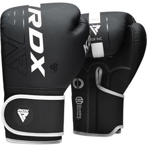 RDX Gants de Boxe Muay Thai d'entrainement, Maya Hide Cuir, Kara Pro Sparring Kickboxing MMA Boxing Gloves, Gants pour Sac de Frappe Pattes d'ours Training, Homme Femme Adulte 8 10 12 14 16oz Noir (RDXINC LTD, neuf)