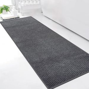 Cheerx Tapis de Bain Antiderapant 50 X 150 cm, Moelleux en Microfibre, Tapis Antid&eacute;rapant en Caoutchouc, Absorbant l'eau, Tapis Lavable en Machine, Extra Epais, pour Douche, Baignoire, Gris (Cheerx, neuf)
