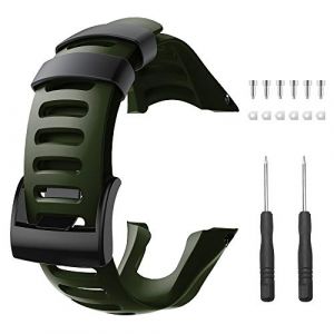 ANBEST Bracelet en TPU Compatible avec Suunto Ambit 3/2/1 Bracelet, Bande de Sport de Remplacement Convient &agrave; Suunto Ambit 2R/2S/3 Sport/3 Run, Vert Arm&eacute;e (ANBEST Store, neuf)