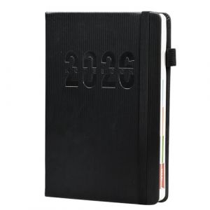 Ziyonix Agenda 2026 Semainier A5 21x14,5cm, Agenda Journalier Janvier à Décembre 2026 (12 mois) avec Couverture Rigide en Cuir PU, agenda Scolaire avec Aperçu Mensuel, Sangle élastique,Boucle de Stylo (zhiyuanhao, neuf)