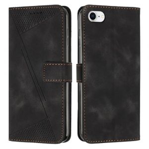 FERLAN Coque Compatible pour iPhone 6/7/8/SE 2020/SE 2022 Housse Etui Portefeuille,Cuir Multifonction,Fermeture Magnétique à Clapet Anti-Choc (Noir) (BiBoDan, neuf)