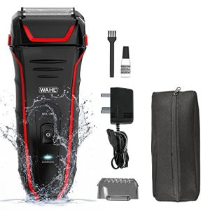 Wahl Clean and Close Plus, rasoir pour hommes, rasoirs électriques pour hommes, rasage à barbe, fil flexible, tondeuse de précision, imperméable, facile à nettoyer, poignée en caoutchouc, noir et rouge (Maxx Bodycare, neuf)