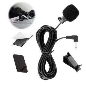Microphone de 3,5 mm Micro Externe Mic Compatible avec JVC Kenwood Sony Alpine pour Unit&eacute; Principale Microphone avec Pince en U, Autocollant de Fixation, Plug-and-Play, c&acirc;ble de 3 m (chengongspace, neuf)