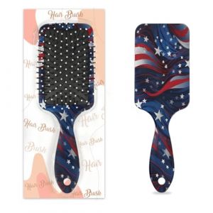Mexpekil Brosse &agrave; cheveux de massage pour homme et femme - Brosse d&eacute;m&ecirc;lante pour cheveux humides ou secs - Peignes &agrave; coussin d'air doux (&Eacute;toile drapeau des &Eacute;tats-Unis) (HSYOYO, neuf)