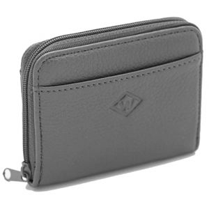 Van Der Rich ® - Mini Porte Monnaie en Cuir avec Porte-clés - Femme (Gris) (PZ Diffusion, neuf)