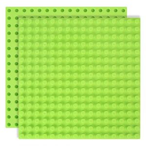 2 Pcs Base de Construction Compatible avec Lego Duplo Plaques, 25x25cm Plaque de Fond, Ensemble de Plaques Vertes, Jeu Créatif Compatible avec Lego Duplo Plaques (Herbe Verte) (LingSuMaoYi, neuf)