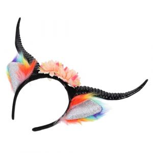 DEARMAMY Bandeau En Corne Groupe Bandeaux D'halloween Casque De Cornes Gothiques Corne De Démon Cornes De Chèvre Déguisement De Diable Accessoires De Costume De Diable Plastique (Telinei, neuf)