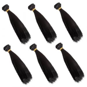 OATIPHO Lot de 6 Extensions de Cheveux de Poupée 15Cm Perruques Raides Fournitures de Fabrication de Poupée Accessoires Coiffure pour Garçon et Filles (Tsun Ki-sung, neuf)